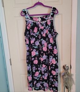 Aria Collection Black Floral Midi Dress